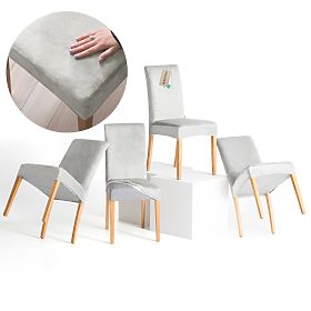 RESTILO poťah na stoličky SENTO farba sivá hladká klasický štýl