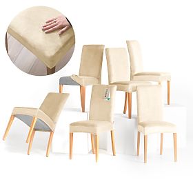 RESTILO poťah na stoličky SENTO farba svetlo béžová hladký klasický štýl