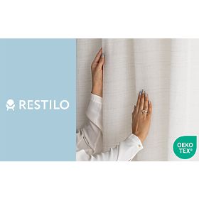 RESTILO záves DRIMAR farba béžová moderný štýl strieborné priechodky materiál ľan, mikrovlákno 140x2