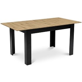 Rozkladací obdĺžnikový stôl 120-160x80 cm do kuchyne jedálne pre 4-6 osôb dub artisan, LEOBERT