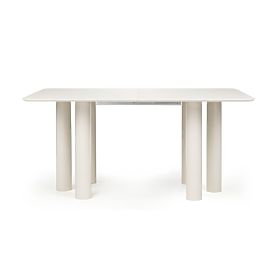 Rozkladací stôl Loa 140-200 cm, buková dyha, kašmírový, bukové drevo, zaoblený