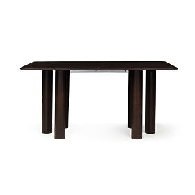 Rozkladací stôl Loa 140-200 cm, dubová dyha, orech, bukové drevo, zaoblený