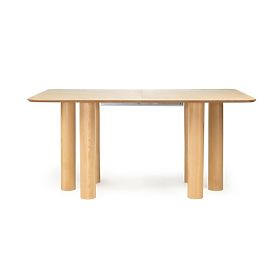 Rozkladací stôl Loa 140-200 cm, dubová dyha, prírodný, bukové drevo, zaoblený