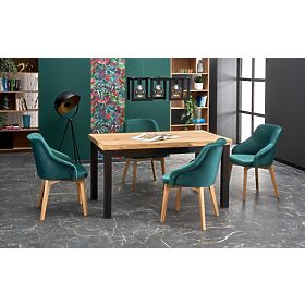 Rozkladací stôl TIAGO 140-220/80 doska: dub craft, nohy: čierne