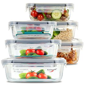 Sada 6 sklenených nádob na potraviny AMALFI