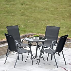 Sada záhradných stoličiek na terasu balkón sivé, MultiGarden