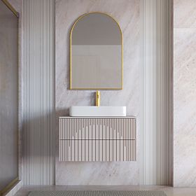 Skrinka pod umývadlo Arcano 80 cm, drážkovaná, kašmír