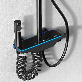 Sprchová sada REA Savio s LED displejom Čierna, Rea