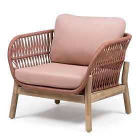 Súprava záhradného nábytku Fiorentino teakový vzhľad, výplet, svetlé akáciové drevo FSC, terakota, z