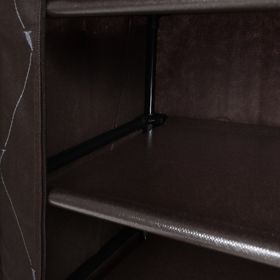 Textilná skrinka na obuv Vitto - hnedá