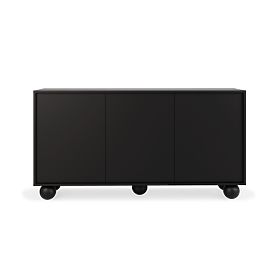 Trojdverová komoda Aldo čierna, nožičky guličky