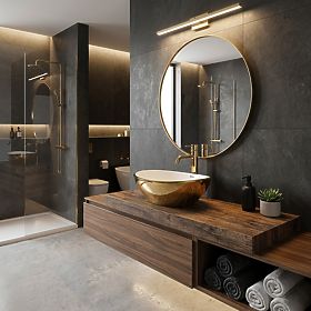 Umyvadlo na dosku Rea Sofia Gold / White