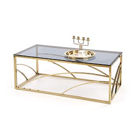 UNIVERSE konferenčný stolík, rám - zlatý, sklo - dymové (1p=1ks)