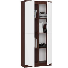 UZAVRETÝ REGÁL R80 2D 8P CLP WENGE / BIELA