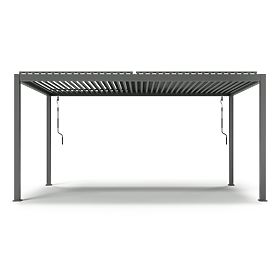 Voľne stojaca záhradná pergola Antilla z hliníka, 5x3 m, bioklimatická, pohyblivé lamely, antracitov