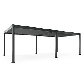 Voľne stojaca záhradná pergola Lumera z hliníka, 4x8 m, bioklimatická, LED osvetlenie, elektrická