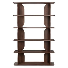 Vysoký regál Loocky, zaoblený, Orech Warmia