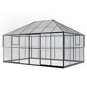 Záhradná oranžéria EcoGlass Gazebo Standard so základom 12 m² tvrdené sklo 4 mm, polykarbonát 6 mm
