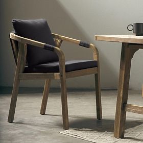 Záhradná stolička Castello s výpletom, akáciové drevo FSC, teakový vzhľad, tmavosivá