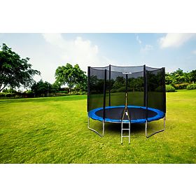 Záhradná trampolína s vonkajšou sieťou s priemerom 8 ft 244-252 cm + rebrík, Bauerkraft
