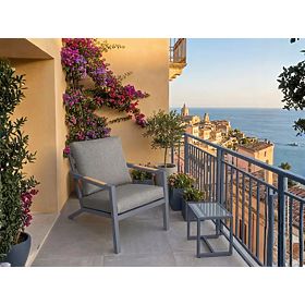 Záhradné hliníkové kreslo MISTERIOSO pohodlné sedadlo