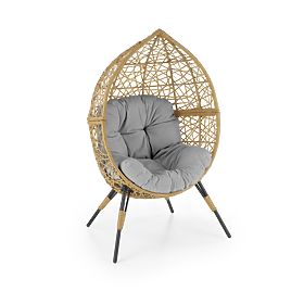 Záhradné kreslo OSKAR - prírodné / svetlo šedé