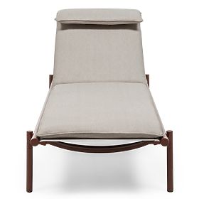 Záhradné lehátko Amarello nastaviteľné, hliníkové, svetlo béžové/bordovo hnedé