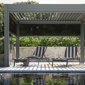 Záhradné lehátko Shelly nastaviteľné, hliníkové, grafitové