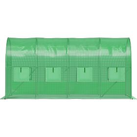 Záhradný fóliový tunel skleník 4x2x2 m 8 m² kovový rám fólia UV 2 vchody, Bauerkraft