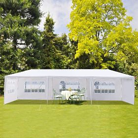 Záhradný predajný stan pavilón 3x9 m 8 stien biely MultiGarden
