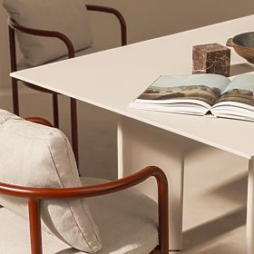 Záhradný set Amarello, stôl 220 cm + 6 stoličiek, hliníkový, svetlo béžový/bordovo hnedý