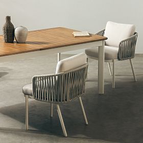 Záhradný set Porticato, rozkladací stôl 211-300 cm + 6 stoličiek, akáciové drevo FSC, teakový vzhľad