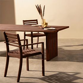 Záhradný stôl Familis ll, 240 cm, eukalyptové drevo FSC, tmavo hnedý, lectus