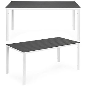 Záhradný stôl pre 6 osôb 156x78 cm polywood nábytok na terasu sivý biely MultiGarden