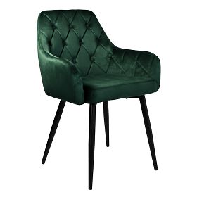 Zamatová stolička ATLANTA VELVET tmavozelená