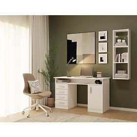 Závesná polica COBI 1X3 - Moderná nástenná polica 3 Komory Matná Biela, COBI