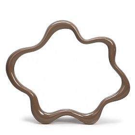 Závesné zrkadlo Izzi, nepravidelné, svetlo hnedé/mocha, lesklé