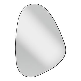 Závesné zrkadlo v čiernom ráme Libia, 76x51 cm, nepravidelný tvar