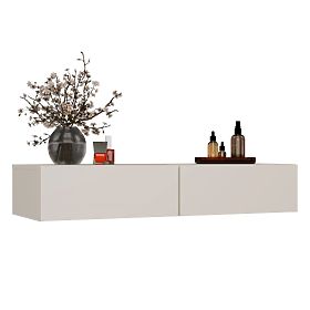 Závesný Kozmetický Toaletný Stolík MIKA 110 cm 2 Zásuvky do Spálne KAŠMÍR Béžová