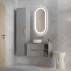 Zrkadlo s LED osvetlením Mattia, 100x50 cm, oválne, strieborné, Anti-Fog